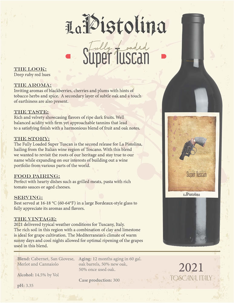 La Pistolina Super Tuscan Specs