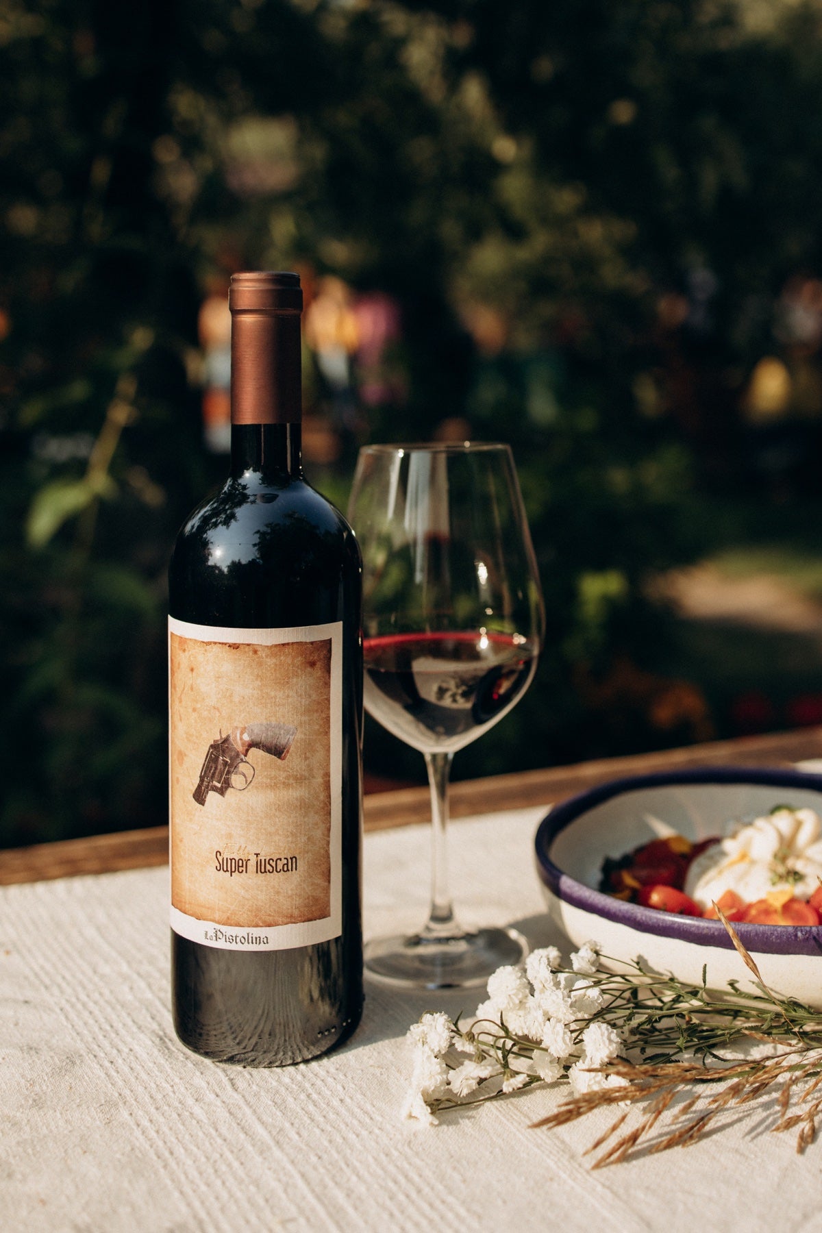 La Pistolina 2021 Super Tuscan — La Pistolina at the table